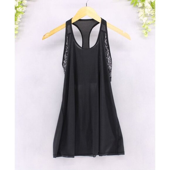 Lululemon Women's Black Soft Tank With Built In Sports Bra Draped Open Back Sz 6 - Picture 1 of 6